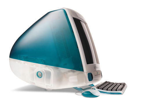 photo: a "Bondi Blue" teal iMac G3