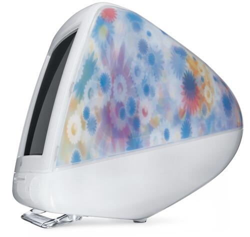 photo: a pastel floral print iMac G3