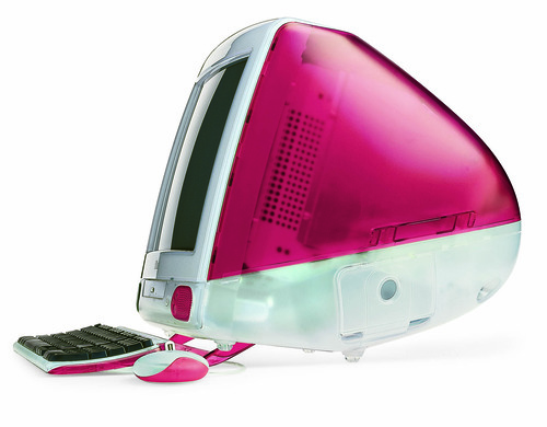 photo: a strawberry hot pink iMac G3